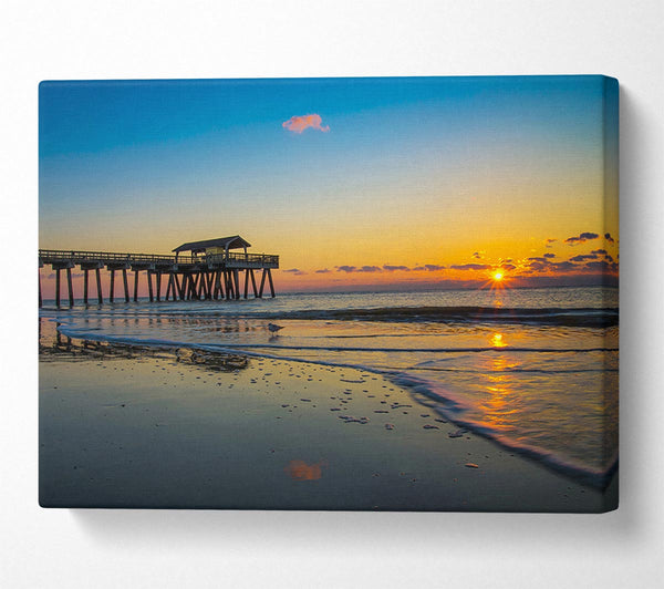  A Canvas Print of Pier At Sunset Canvas Print