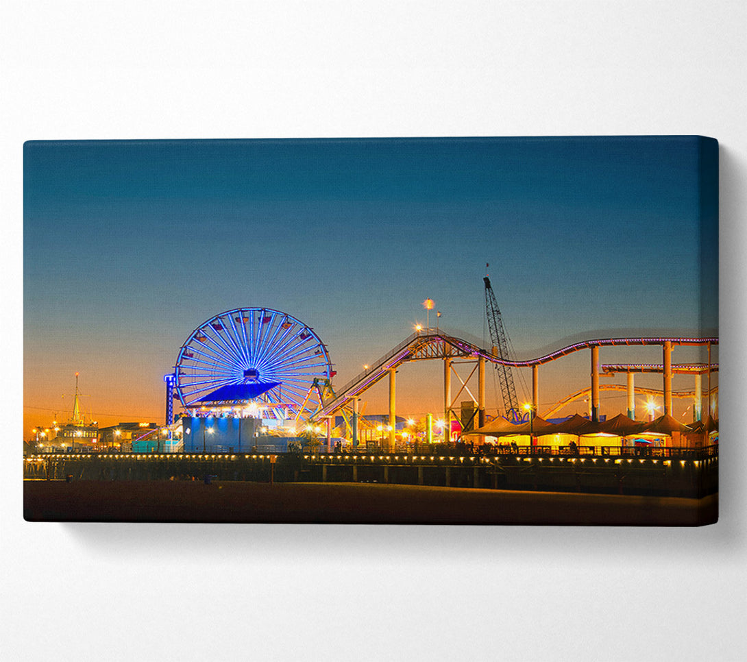  A Canvas Print of Santa Monica Pier At Dusk Canvas Print