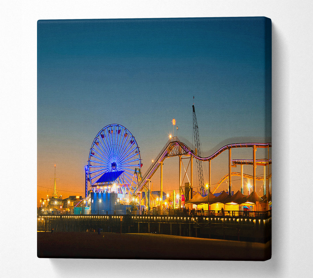  A Canvas Print of Santa Monica Pier At Dusk Canvas Print