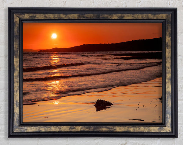 Movement Of The Orange Ocean Framed Print