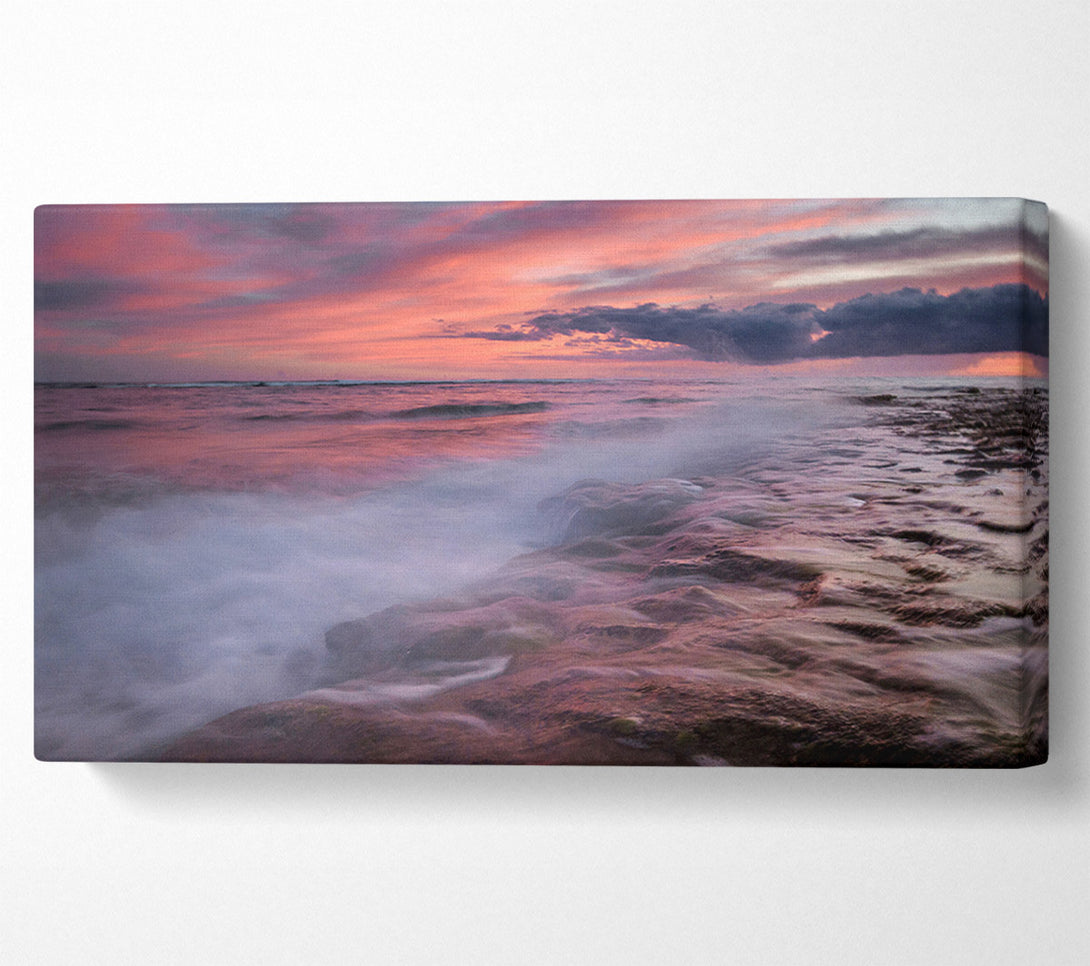  A Canvas Print of Perfect Pink Ocean Dusk Canvas Wall Art