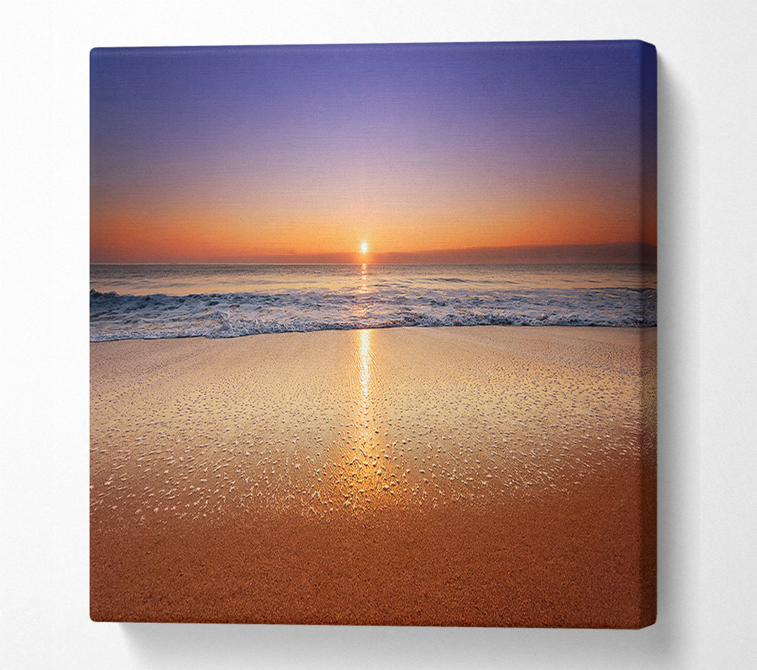  A Canvas Print of Distant Ocean Sunset Canvas Art