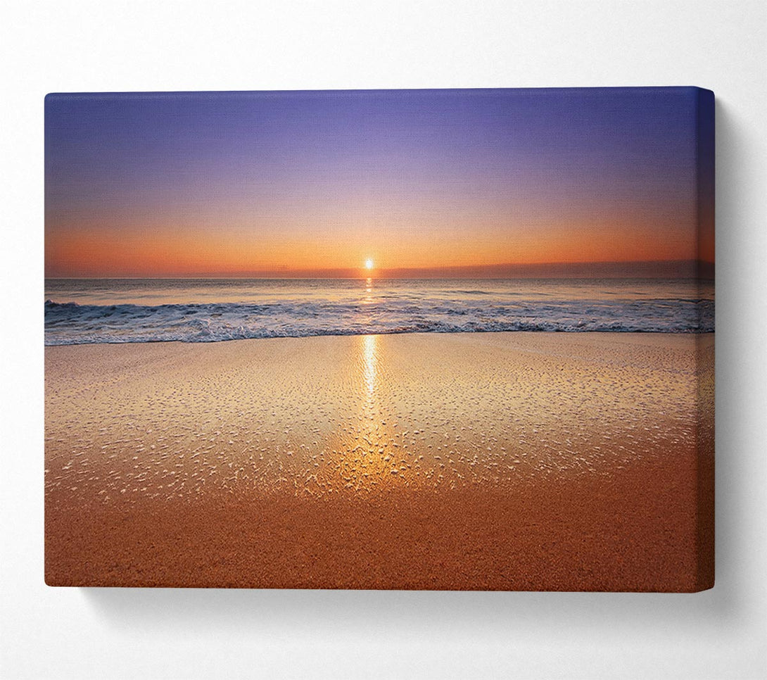  A Canvas Print of Distant Ocean Sunset Canvas Art