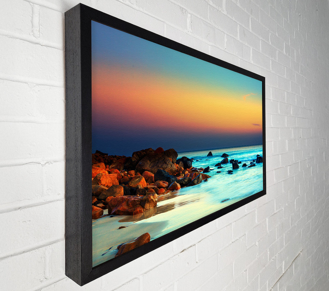  A Canvas Print of Turquoise Ocean Rocks Canvas Art