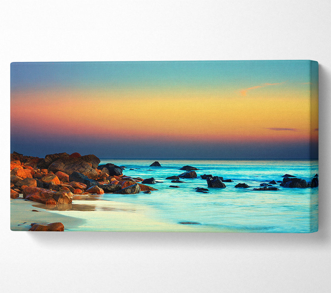  A Canvas Print of Turquoise Ocean Rocks Canvas Art