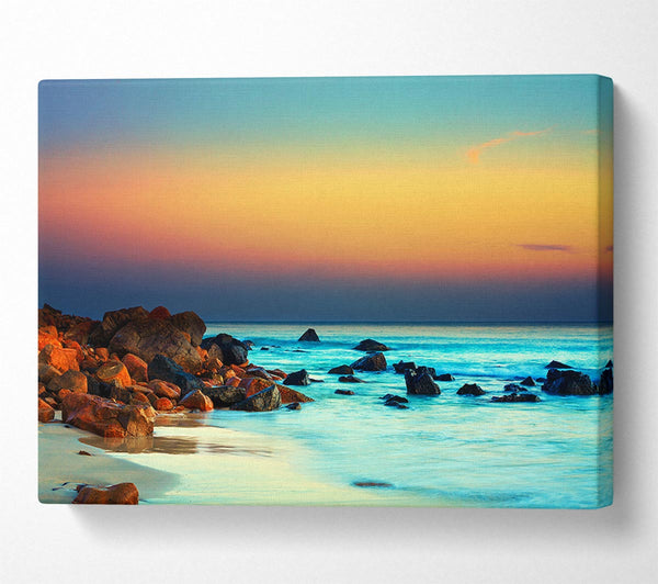 A Canvas Print of Turquoise Ocean Rocks Canvas Art