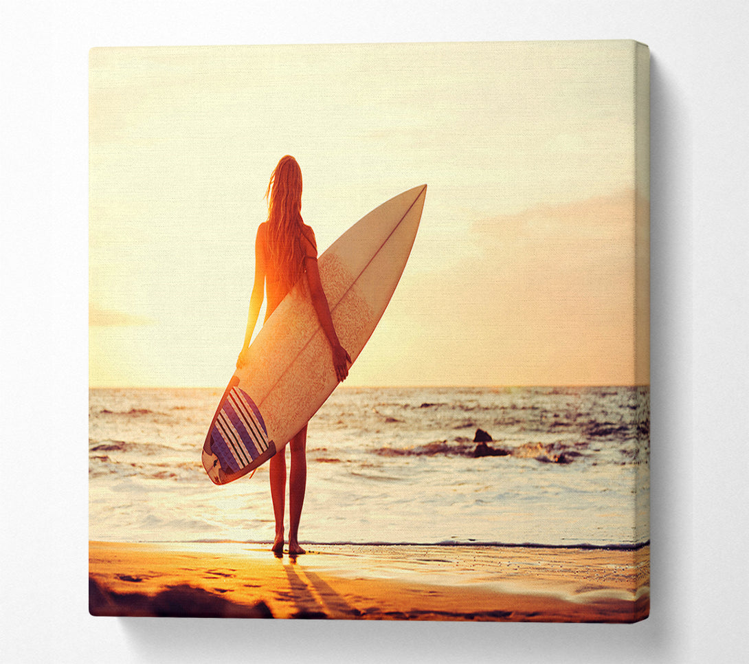  A Canvas Print of Surfers Sunrise Canvas Wall Art