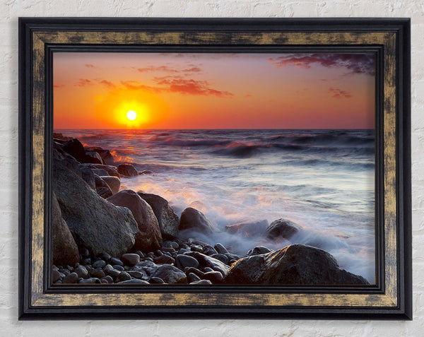 Swell Of The Ocean Rocks Framed Print