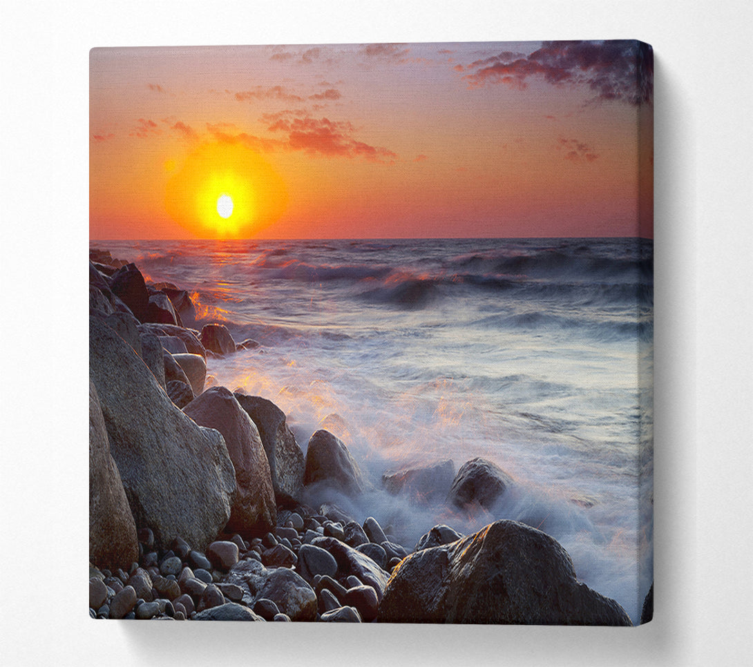  A Canvas Print of Swell Of The Ocean Rocks Canvas Print
