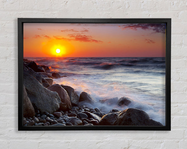 Swell Of The Ocean Rocks Framed Print