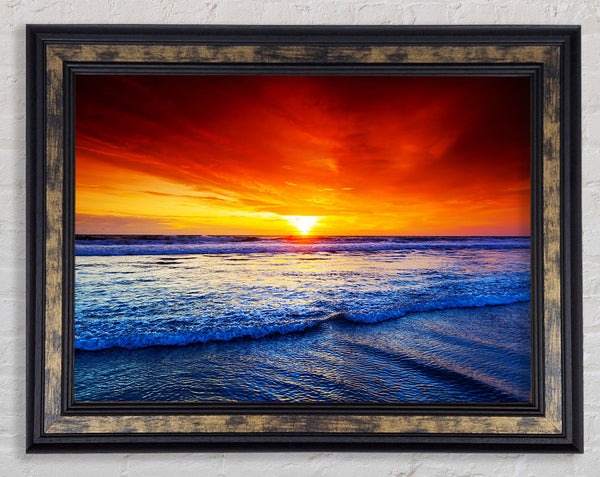 Fierce Ocean Skies Framed Print
