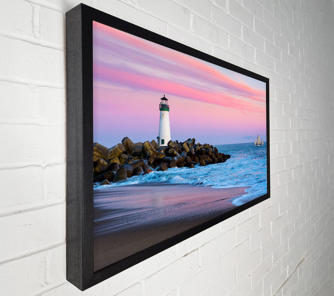  A Canvas Print of Sailboat Lighthouse Canvas Art