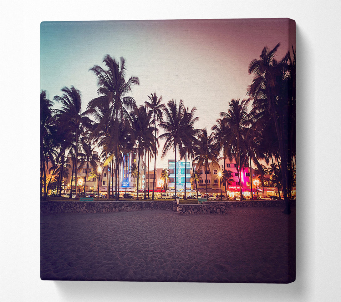  A Canvas Print of Miami Dusk Canvas Art