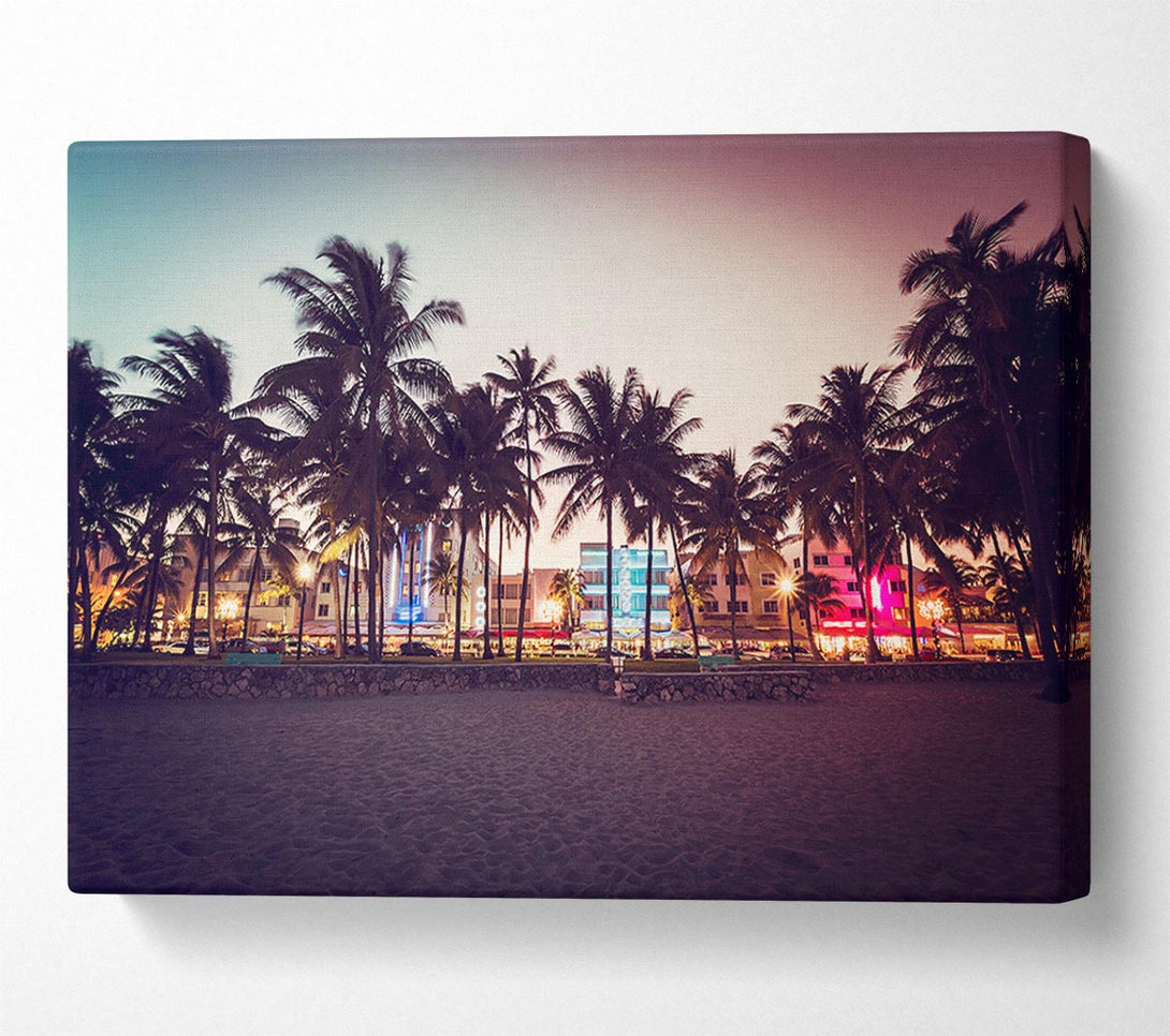  A Canvas Print of Miami Dusk Canvas Art