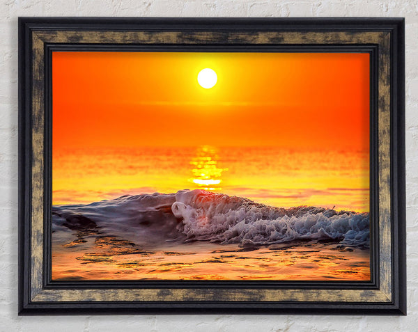 Glistening Ocean Waves Framed Print
