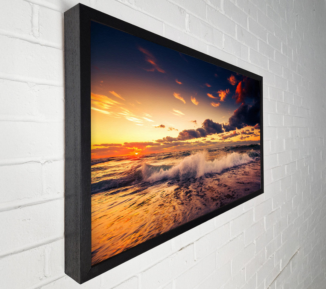  A Canvas Print of Waves At Dusk Canvas Print