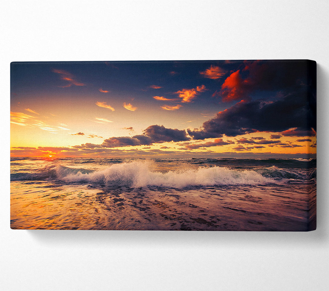  A Canvas Print of Waves At Dusk Canvas Print