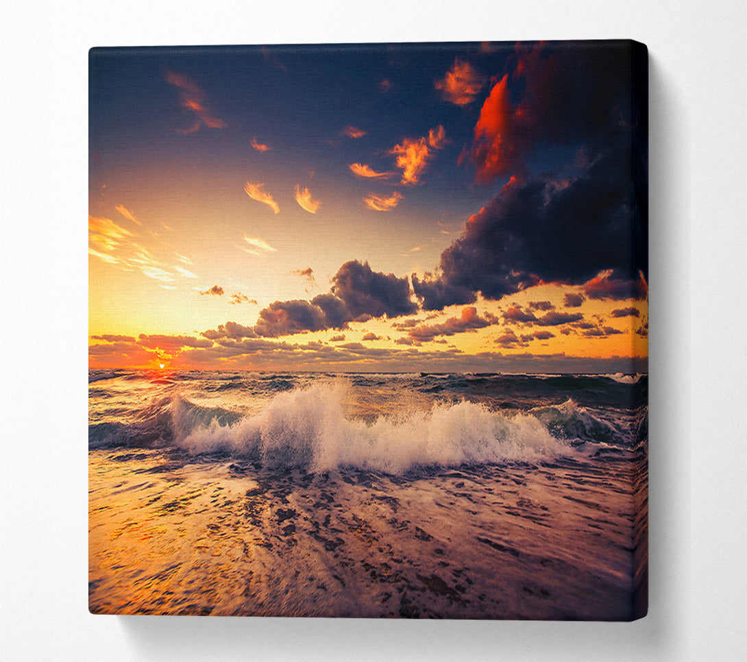  A Canvas Print of Waves At Dusk Canvas Print