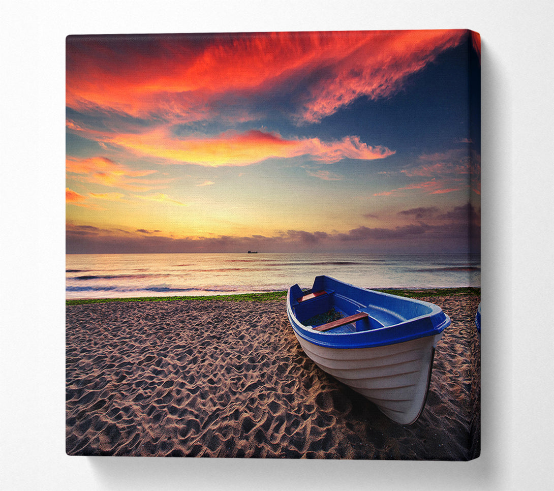  A Canvas Print of Row Boat Skies Canvas Print