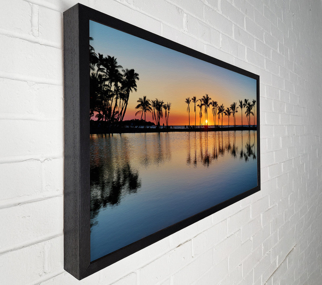  A Canvas Print of Reflections Of The Palm Trees Canvas Wall Art