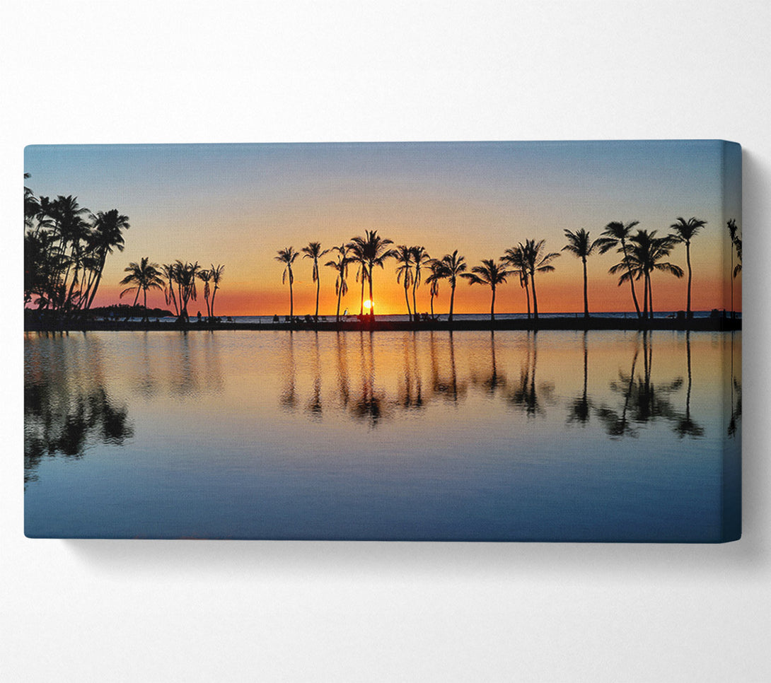  A Canvas Print of Reflections Of The Palm Trees Canvas Wall Art