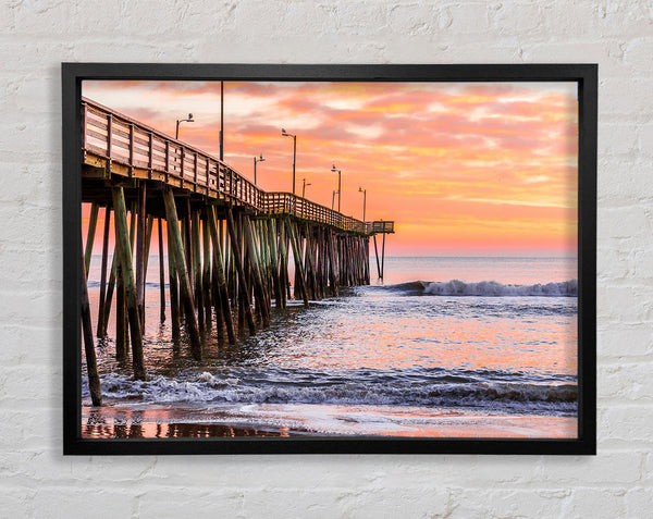 Sunrise Pier Framed Print