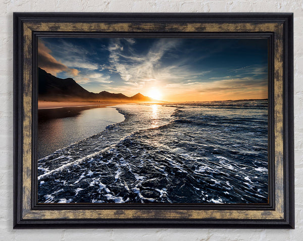Cliffs Of The Ocean Sun Framed Print