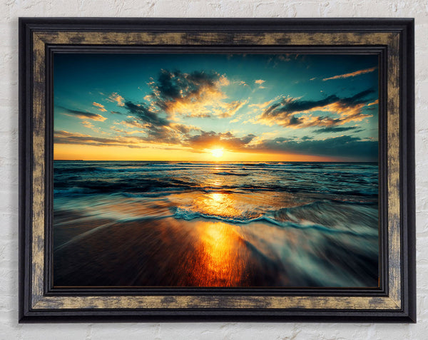 Fire Sunset Glow Framed Print