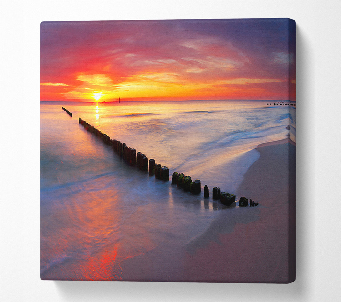  A Canvas Print of Movement Of The Sunset Ocean Canvas Art