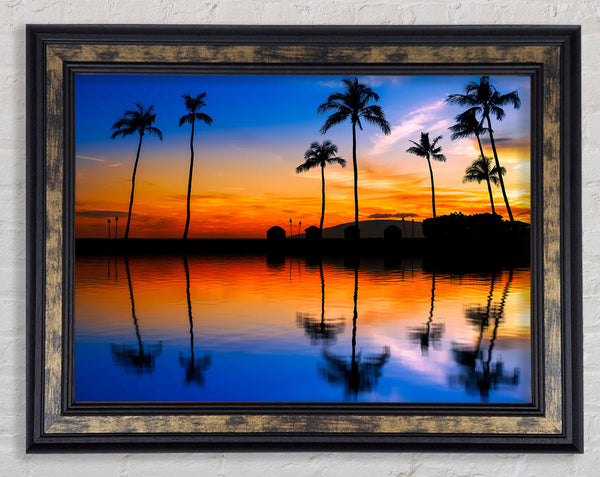Stunning Reflections Of The Ocean Sky Framed Print