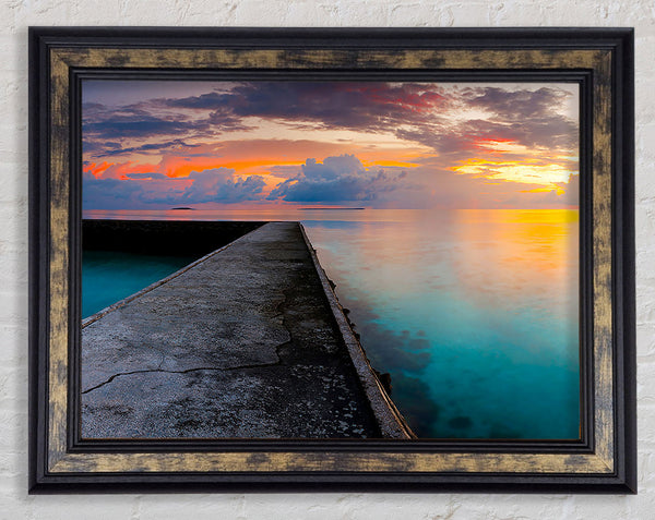 Turquoise Ocean Walk Framed Print