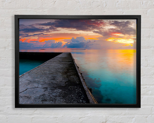 Turquoise Ocean Walk Framed Print