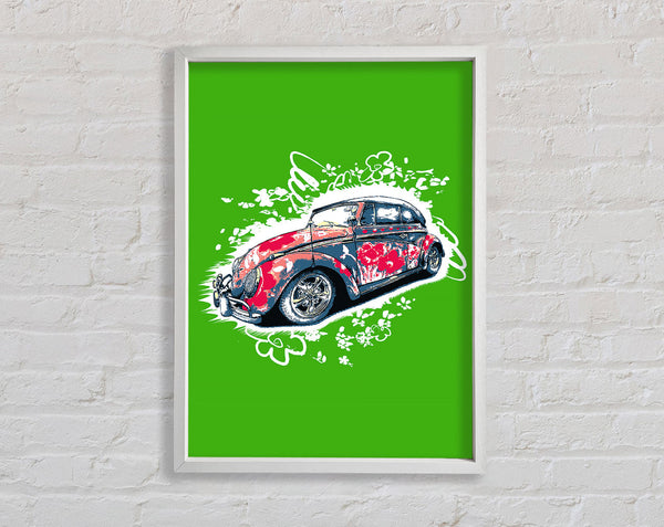 Flower Power VW Beetle Framed Print