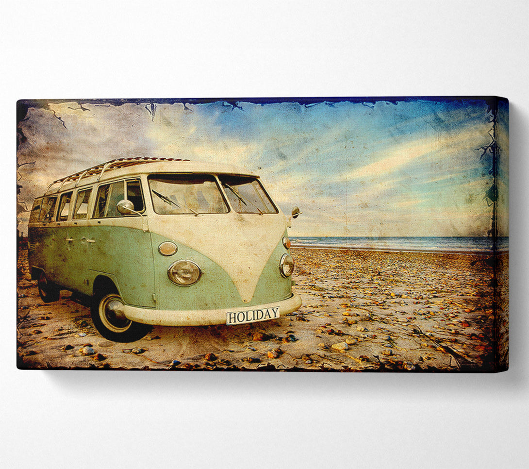  A Canvas Print of Surfs Up VW Camper Van Canvas Print