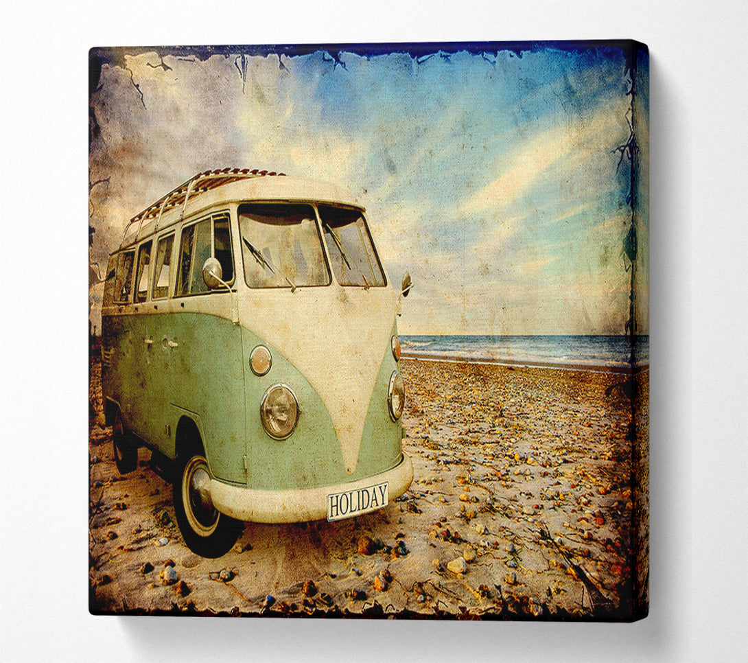  A Canvas Print of Surfs Up VW Camper Van Canvas Print