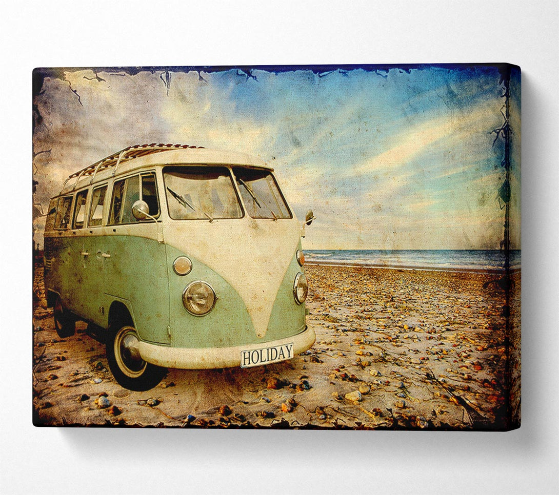  A Canvas Print of Surfs Up VW Camper Van Canvas Print