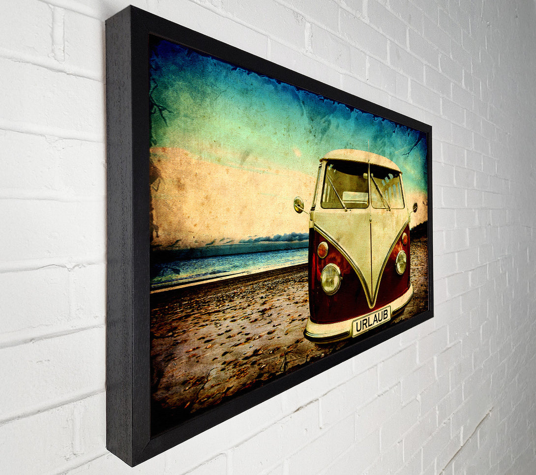  A Canvas Print of Beach VW Camper Van Canvas Art