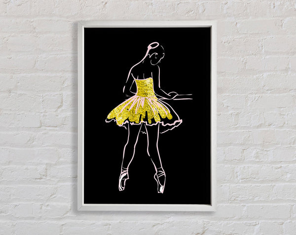 Golden Pink Ballerina 5 Framed Print