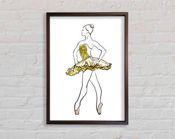 Golden Pink Ballerina 1 Framed Print