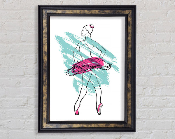 Blue Pink Ballerina 1 Framed Print