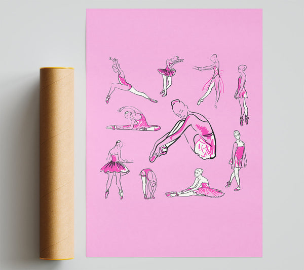 Pink White Ballerina 1 Print