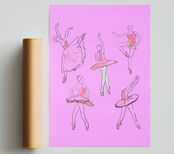 Pink White Ballerina 2 Giclee Print