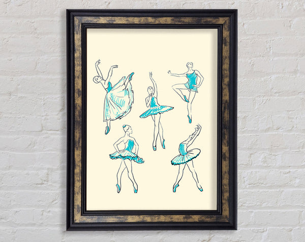 Blue Ballerina 3 Framed Print