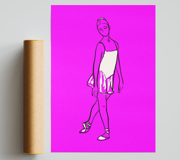 Pink White Ballerina 4 Poster