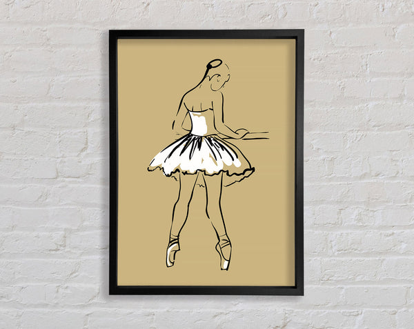 Beige White Ballerina 2 Framed Print