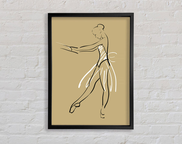 Beige White Ballerina 3 Framed Print