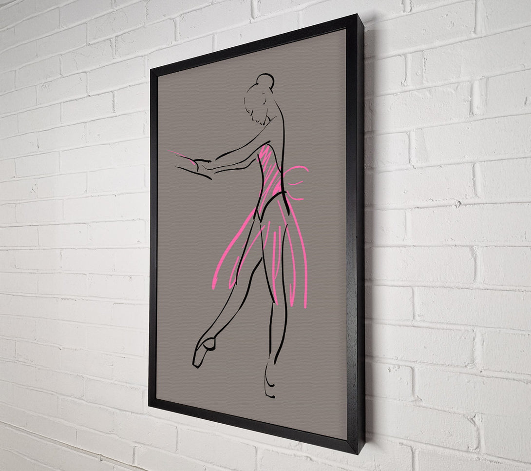  A Canvas Print of Grey Pink Ballerina 1 Canvas Wall Art
