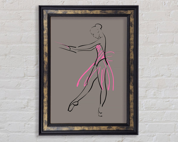 Grey Pink Ballerina 1 Framed Print