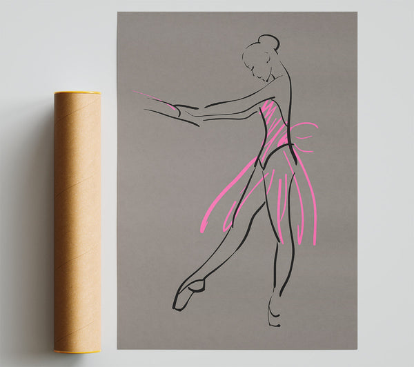Grey Pink Ballerina 1 Giclee Print