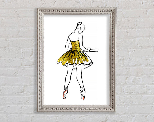 Golden Pink Ballerina 3 Framed Print